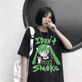 Stylish Black Oversized T-Shirt with Anime Print
