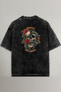 Acid Wash Skull Art Streetwear T-Shirt