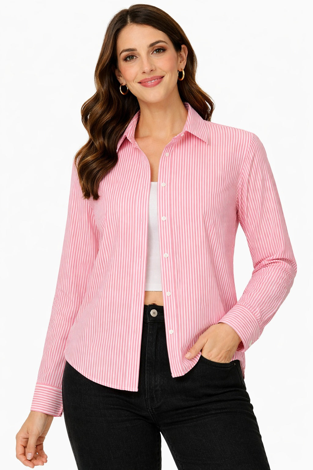 MODAMYST Women’s Yellow Striped Casual Shirt | Slim Fit Formal Top